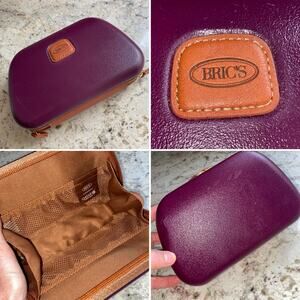 Bric’s Burgundy Hardshell Make Up Travel Bag Mini Case EUC